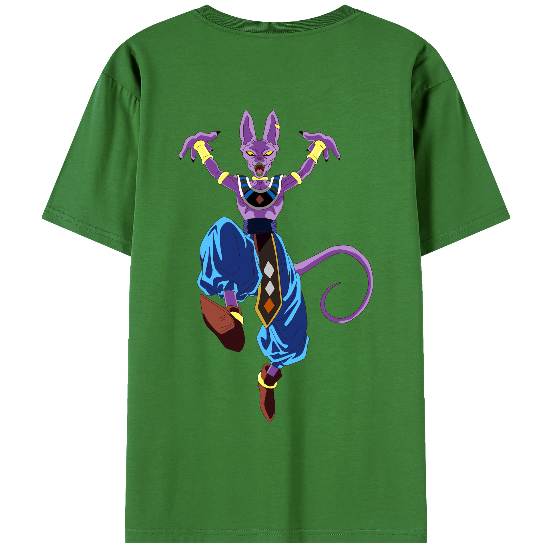 （画像用） ドラゴンボール ビルス 破壊神ビルス DRAGON BALL Beerus Birusu レディース半袖Tシャツ(バックプリント)